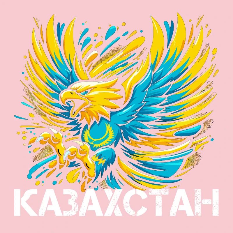 Kazakhstan Eagle Flag Flag Cyrillic Gift