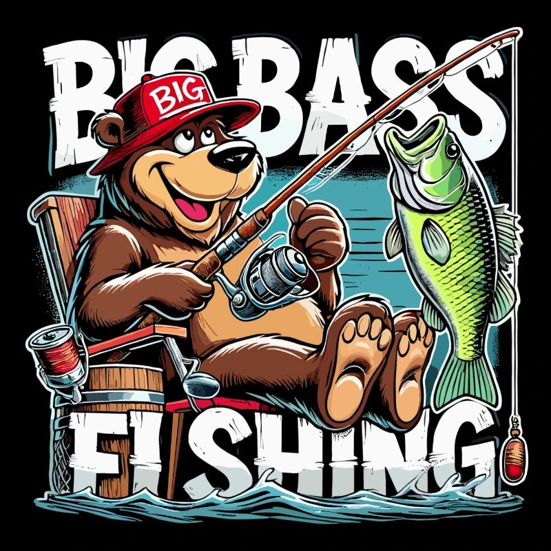Pêche Big Perch Pêche Ours Pêcheur Cadeau