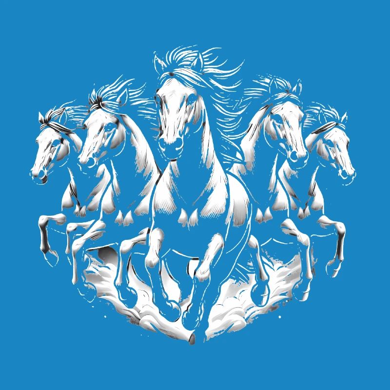 Chevaux de course Dynamic Noir Blanc Design