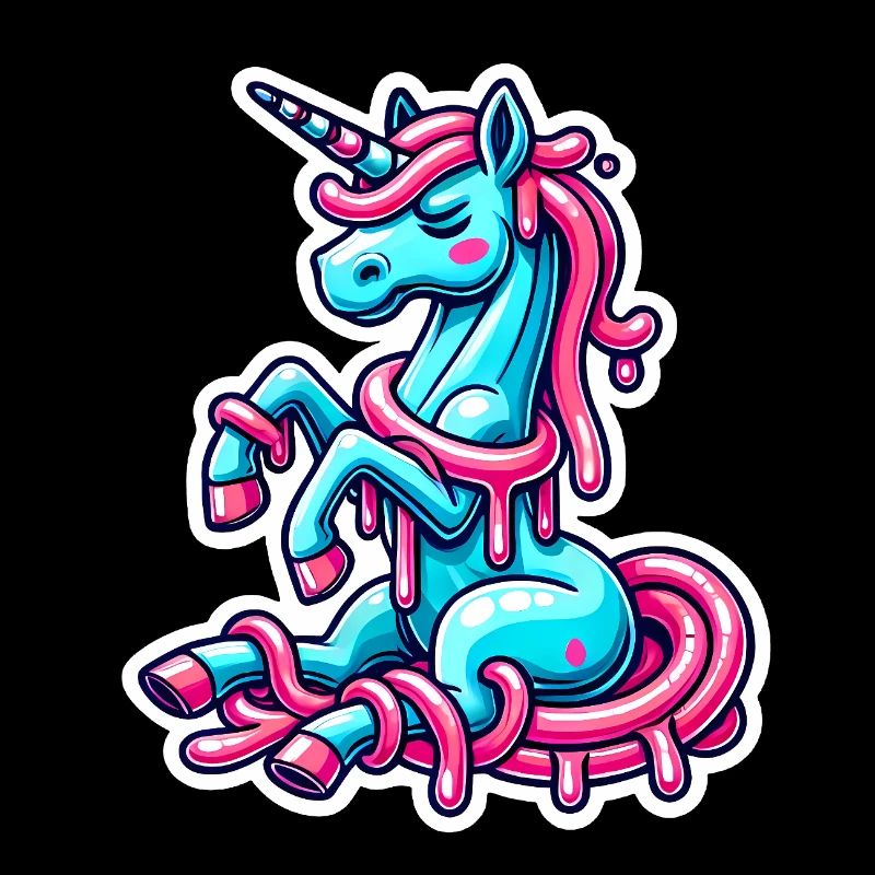 Conception de dessin animé de licorne dégoulinante originale