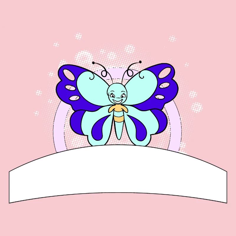Papillon coloré avec champ d’écriture