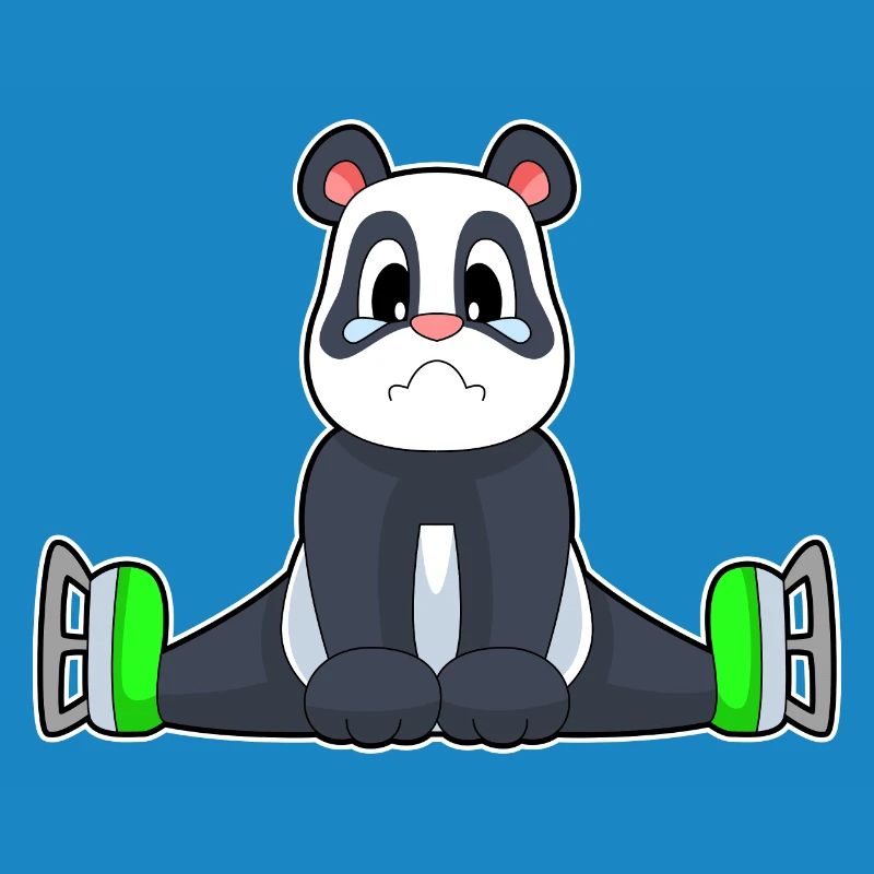 Panda Eislaufen Schlittschuhe