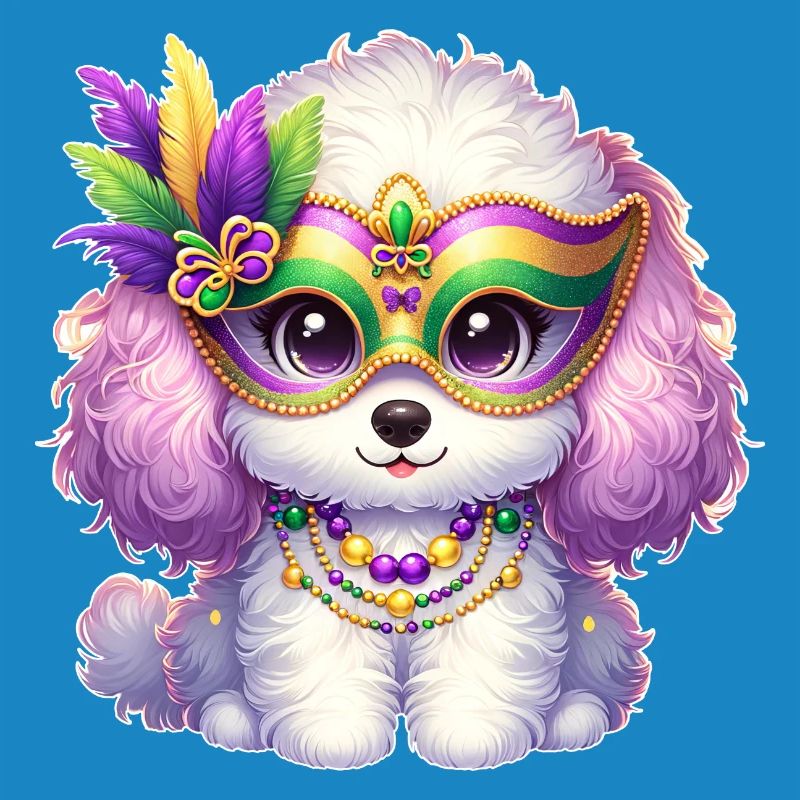 Conception de caniche Mardi Gras