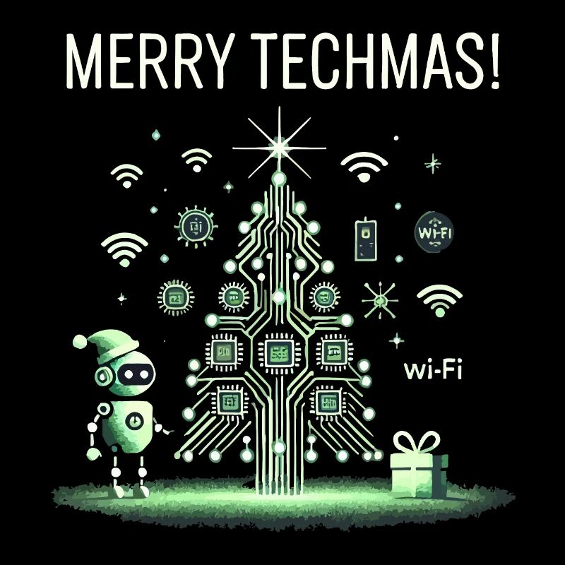 Fröhliche Techmas - Roboter und Schaltkreis-Weihna