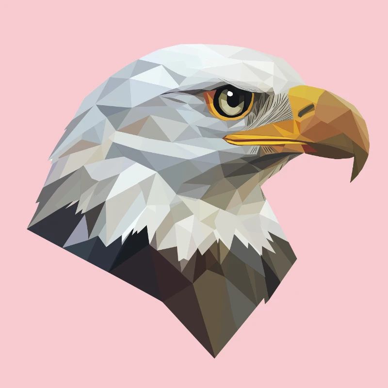 Conception de logo Eagle Head Low Poly Art