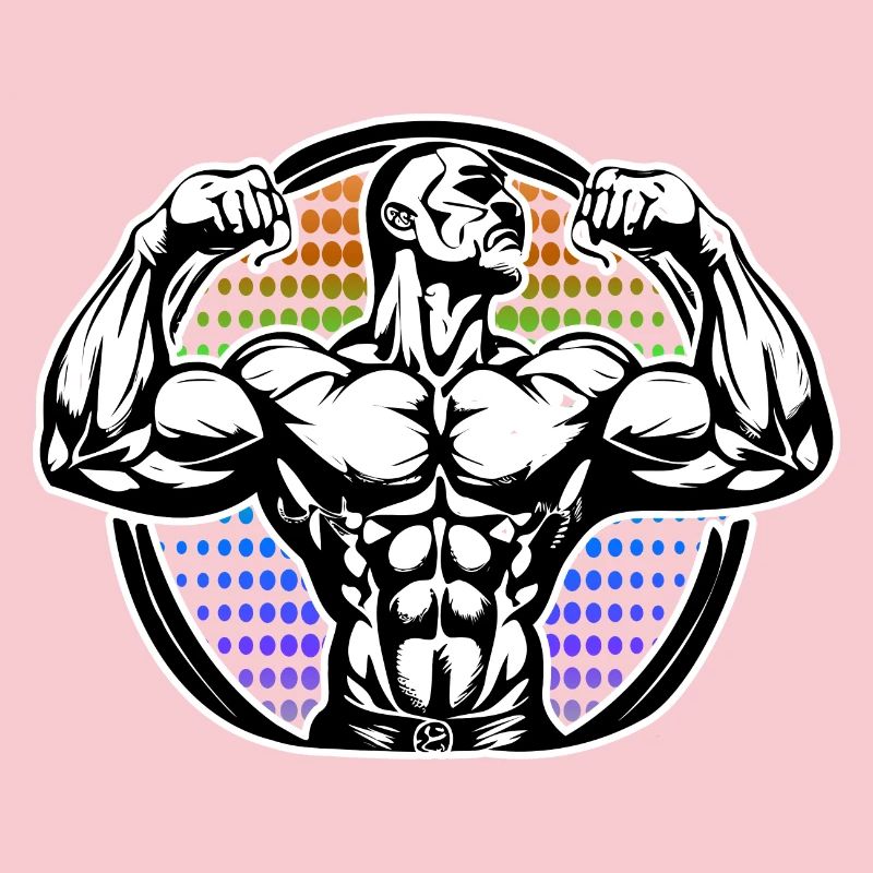 Figurine de puissance dans Rainbow Halos Bodybuilder