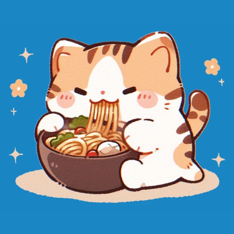 Mème de chat mangeant des spaghettis