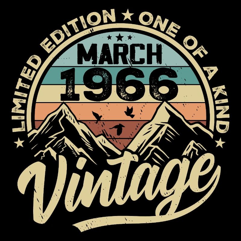 Mars 1966 Anniversaire - Né en mars 1966