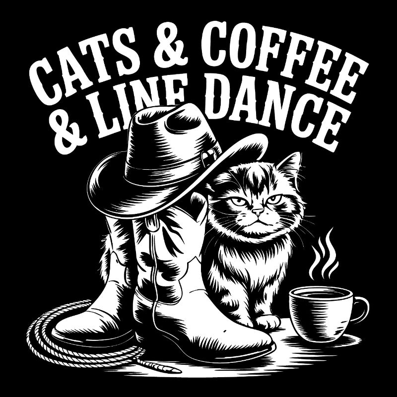Katzen Kaffee und Line Dance. Linedance Katzen