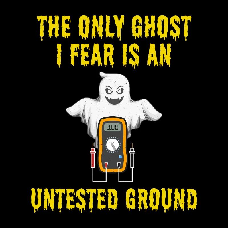 Electrician Halloween Ghost Untested Ground Safety