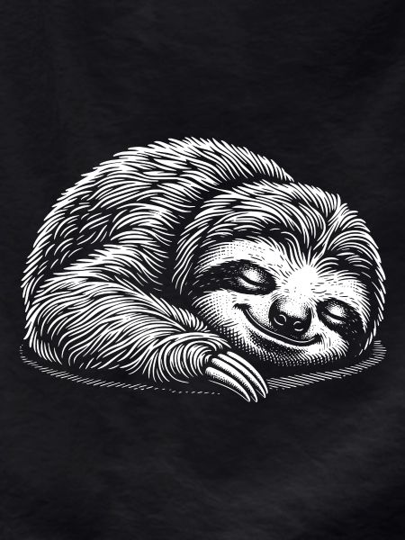 Funny sloth getting calm