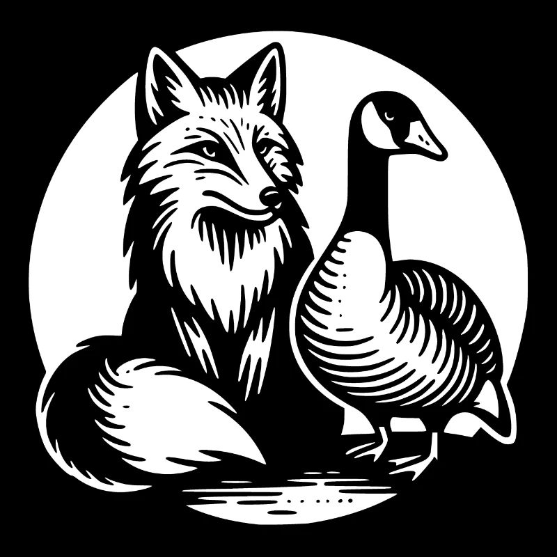 Fuchs und Gans in Freundschaft Liebe und Frieden