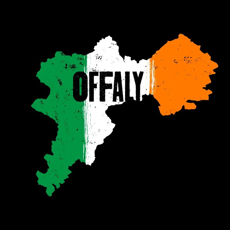 | du comté d’Offaly Irlande Contour de la carte du drapeau