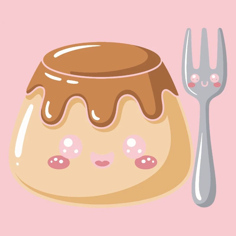 Pudding with fork