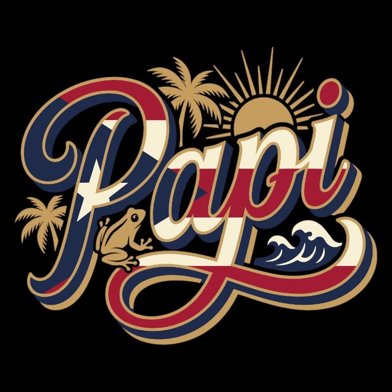 Papi Tropical Strand Palmen Sommer Papa