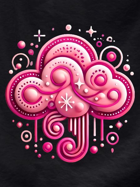 Whimsical Pink Cloud Design