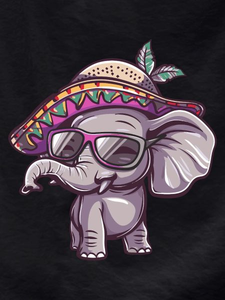 Elephant Comic Funny Sombrero