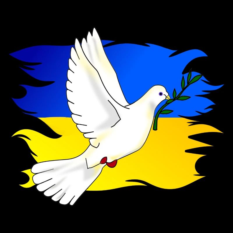 Drapeau de l’Ukraine aux couleurs nationales et colombe de la paix