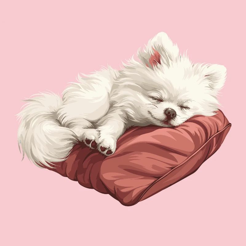 Chiot Spitz endormi