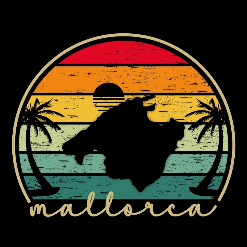 Mallorca Vintage Sunset Insel Retro Design