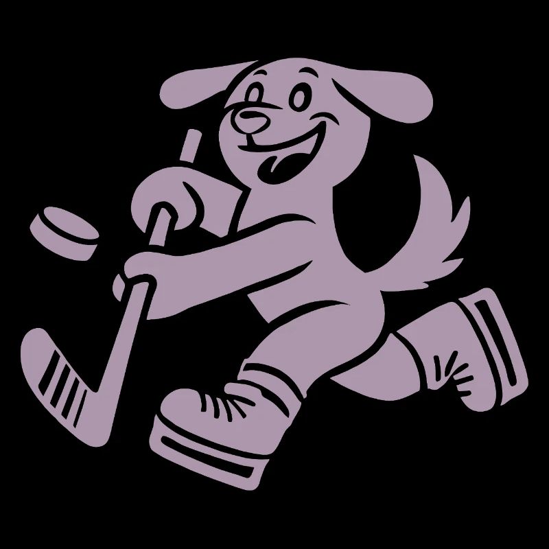 Dackel Eishockey Silhouette Minimalistisch