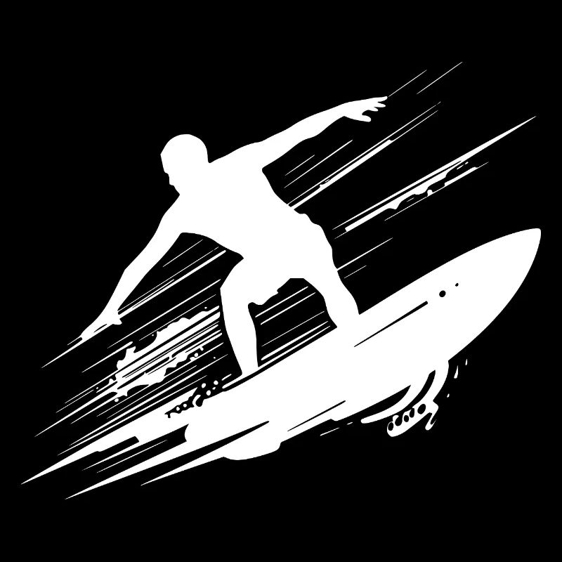 Energetic Surfer Illustration Surfing