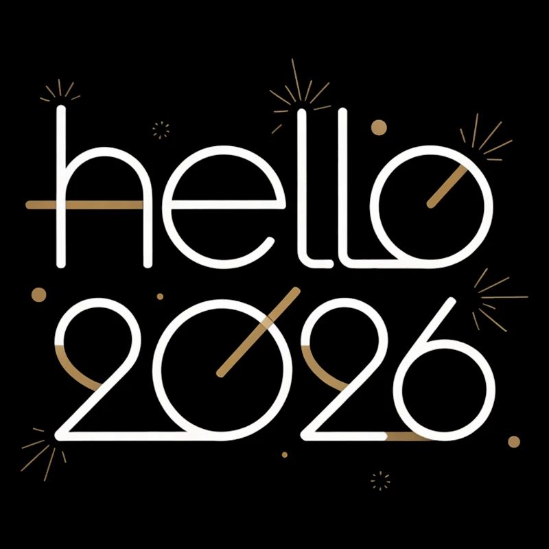 Hallo, 2026 Neon-Gliederung