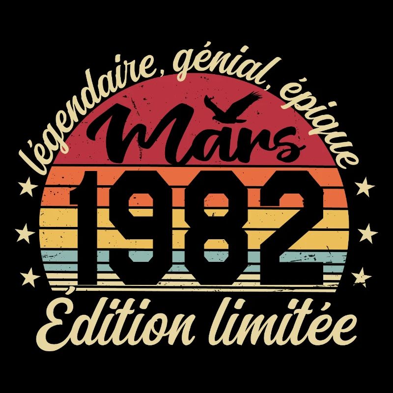 Mars 1982 44 ans Cadeau Anniversaire Mars 1982