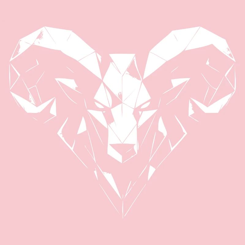 Geometrischer Widder Polygon Design