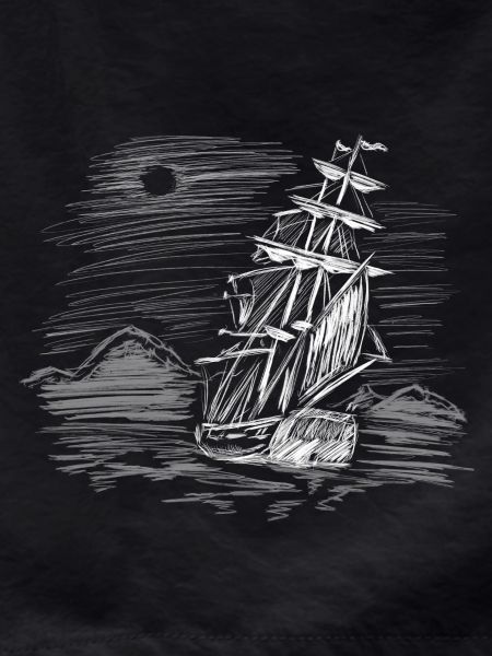 Sailing ship on course