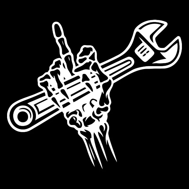 Bold Hand Holding Wrench Illustration
