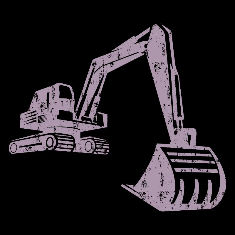 Silhouette d'excavatrice Travailleur de la construction Conception grunge