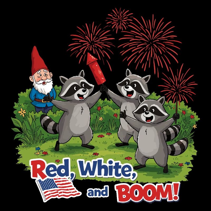 Waschbären-Feuerwerksparty zum 4. Juli