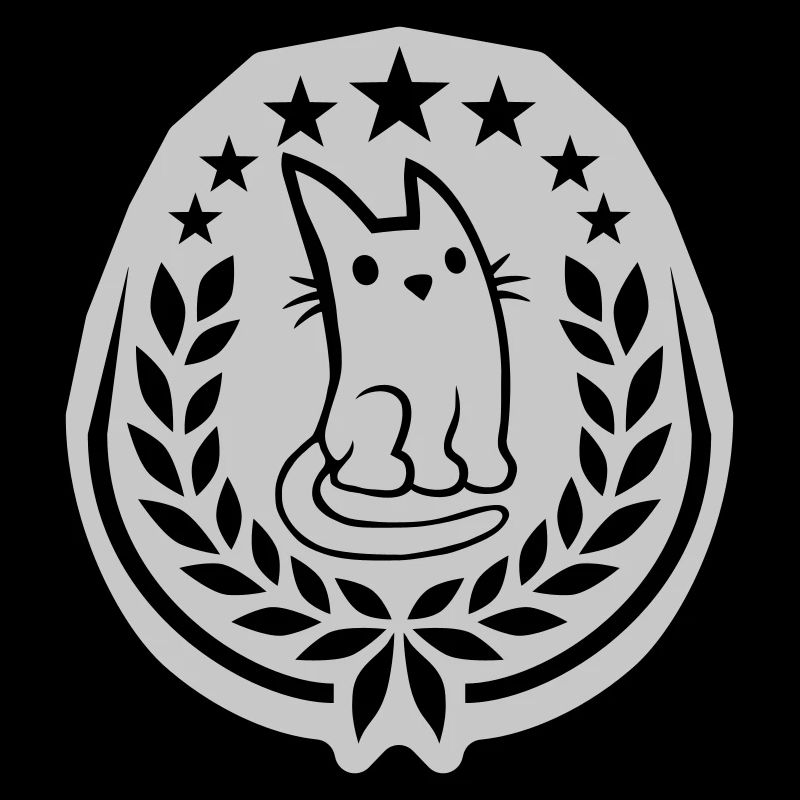 Emblem Logo Cat Laurel Wreath