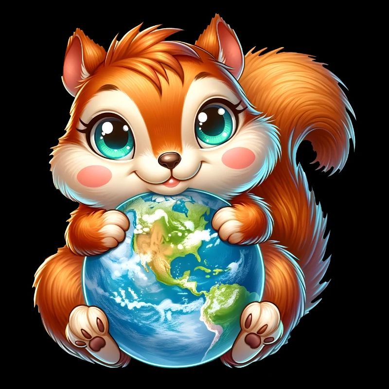 Cute Squirrel Environmental Protection Earth