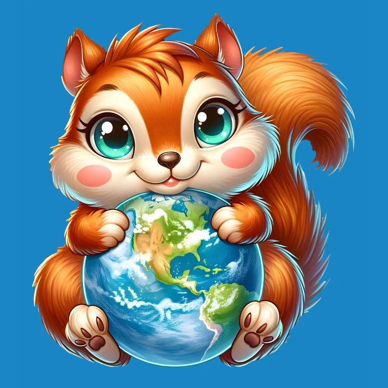 Süßes Eichhörnchen Umweltschutz Erde