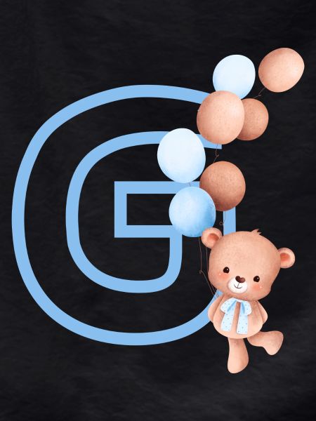Letter g blue bear
