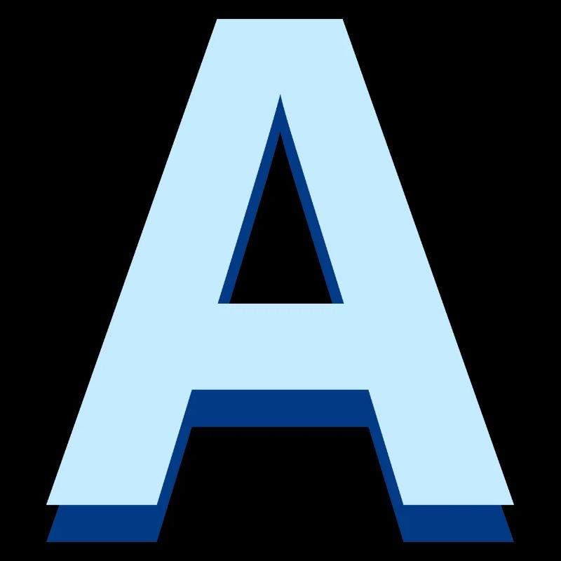 Buchstabe A Blue Pop und Modern