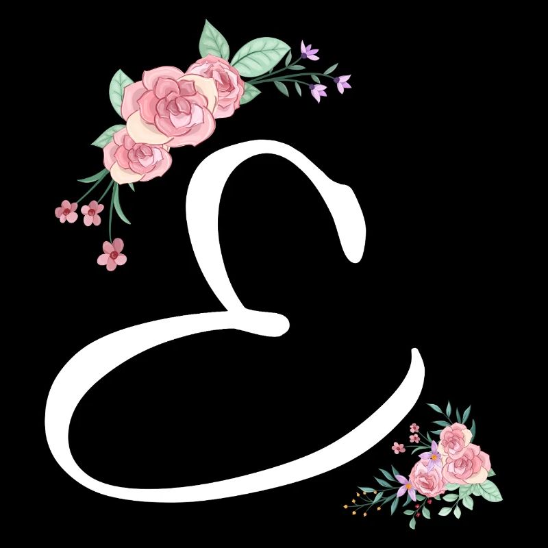 Lettre e fleurs