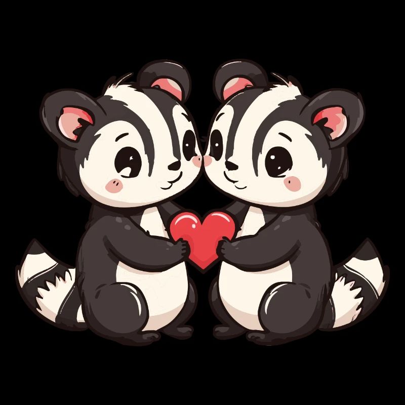 Stinktier Paar Liebe Valentinstag
