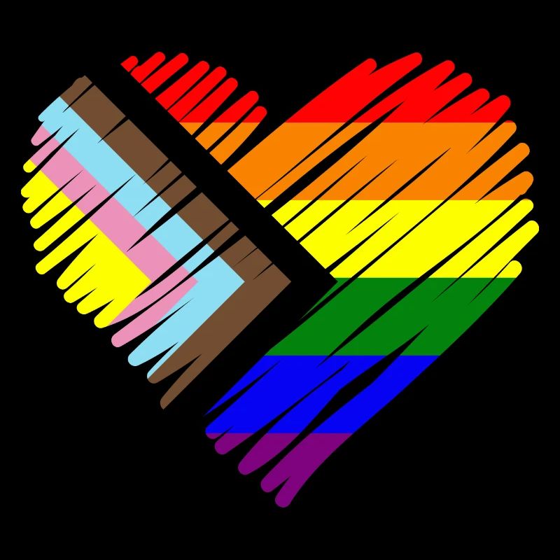 Pride Heart Chevron Pattern