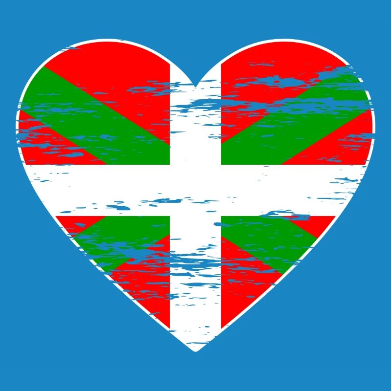 Drapeau basque coeur utilisé
