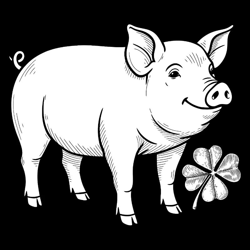 Trèfle de cochon chanceux