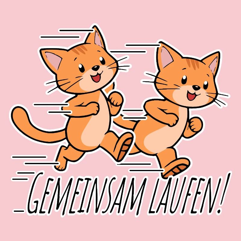 Courez ensemble ! Équipe de course des chats mignons !