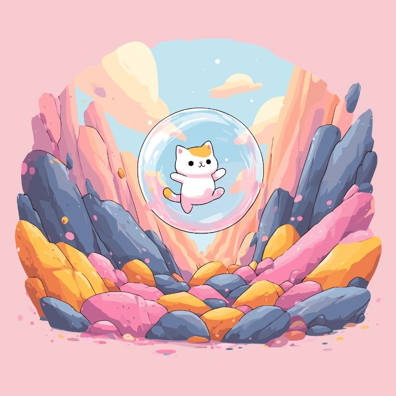 Boule de chat dans le canyon coloré