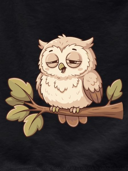 Sleeping owl on a branch