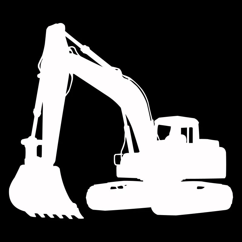 Silhouette d’excavatrice pour la conception de bâtiments