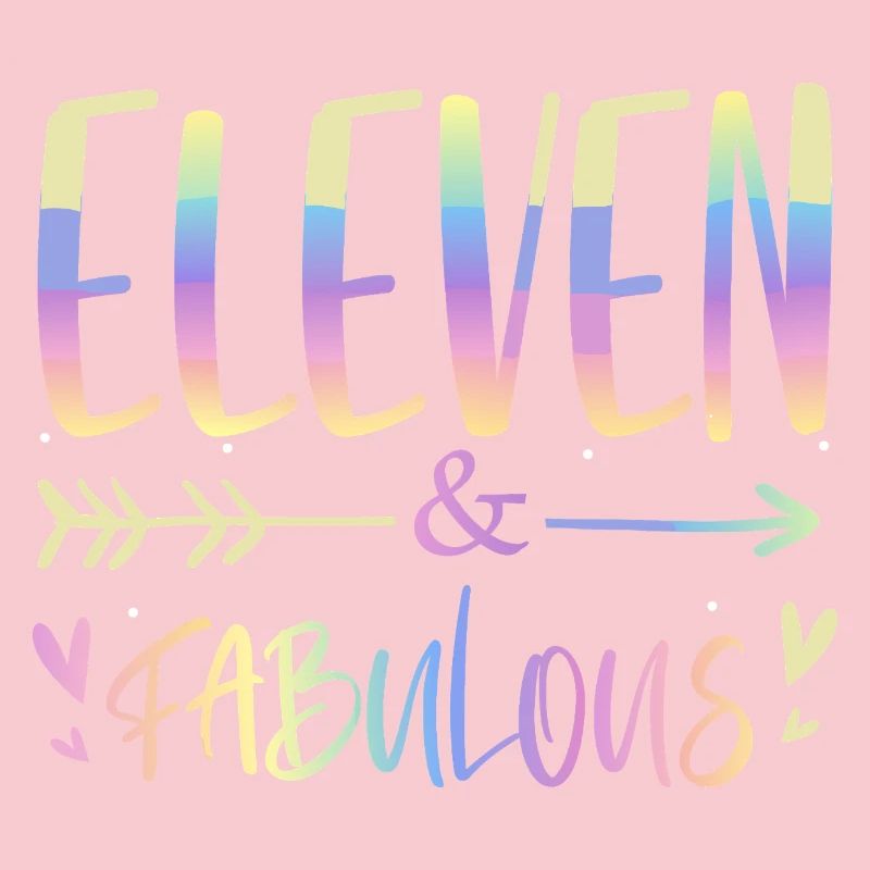 Eleven & Fabulous Rainbow Script