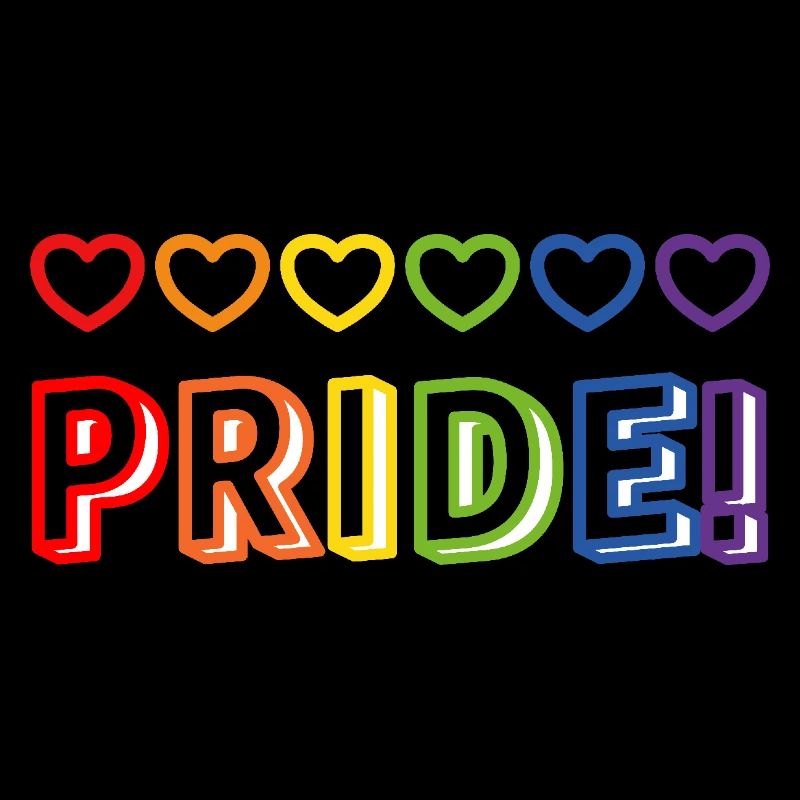 Pride Rainbow Hearts