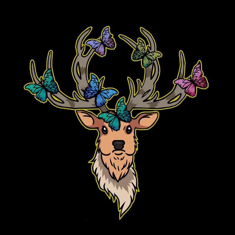 Deer Butterflies Deer Head Spring